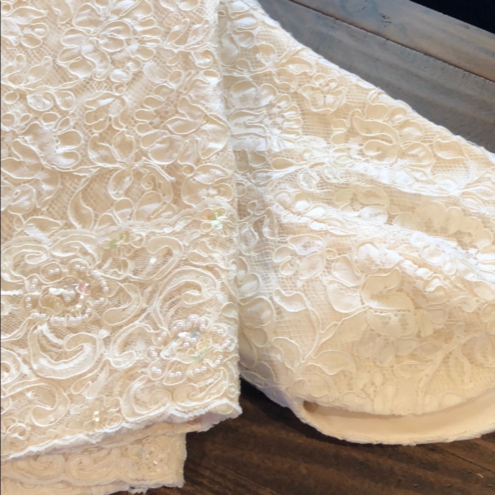 Vintage Jane McCartney Cream Lace dress size 10 - Picture 6 of 7